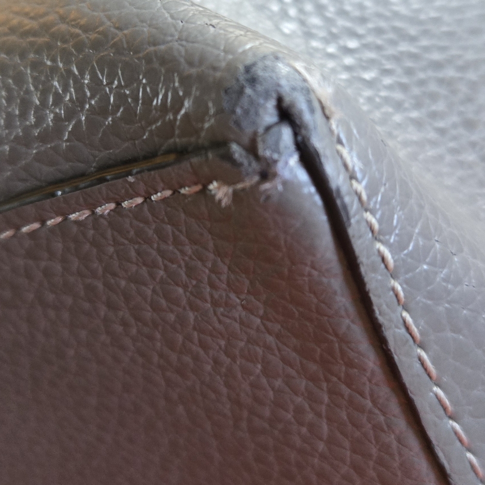 Coach Mollie Leather Tote Gray With Red Interior - Picture 16 of 16